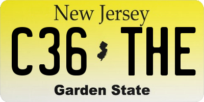 NJ license plate C36THE