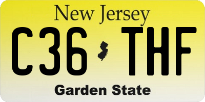 NJ license plate C36THF