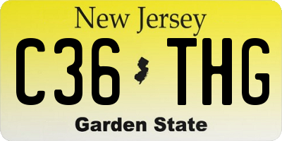 NJ license plate C36THG