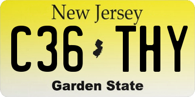 NJ license plate C36THY