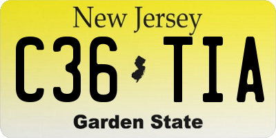 NJ license plate C36TIA