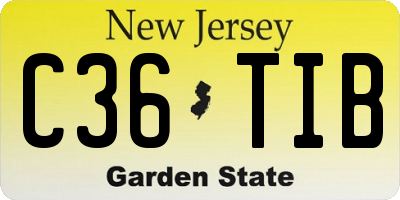 NJ license plate C36TIB