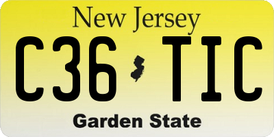 NJ license plate C36TIC