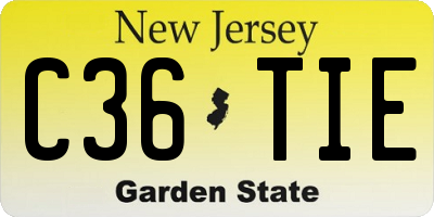 NJ license plate C36TIE