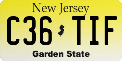 NJ license plate C36TIF