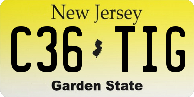 NJ license plate C36TIG