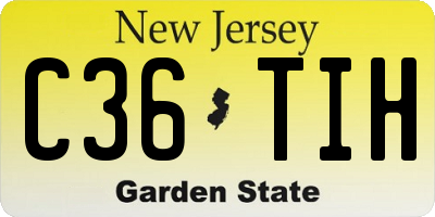 NJ license plate C36TIH