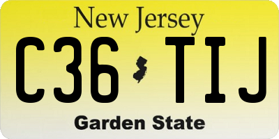 NJ license plate C36TIJ