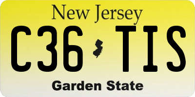 NJ license plate C36TIS