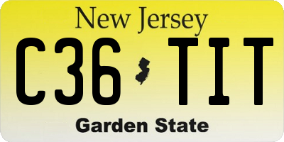 NJ license plate C36TIT