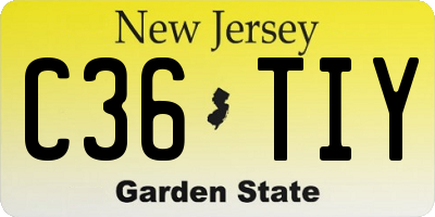 NJ license plate C36TIY