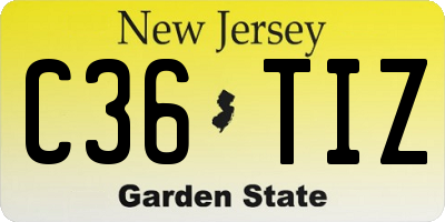 NJ license plate C36TIZ