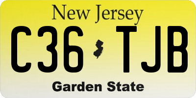 NJ license plate C36TJB