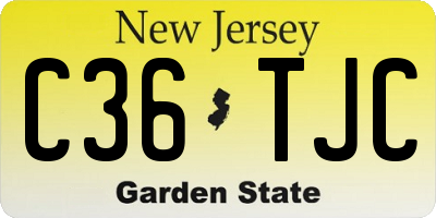 NJ license plate C36TJC