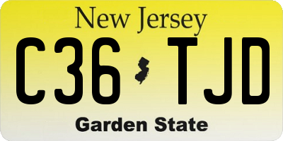 NJ license plate C36TJD