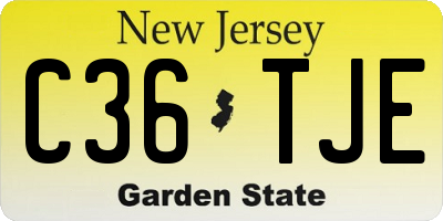 NJ license plate C36TJE