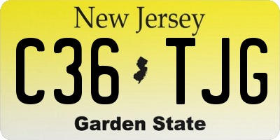 NJ license plate C36TJG