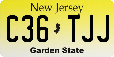NJ license plate C36TJJ