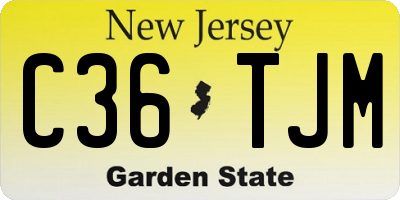 NJ license plate C36TJM