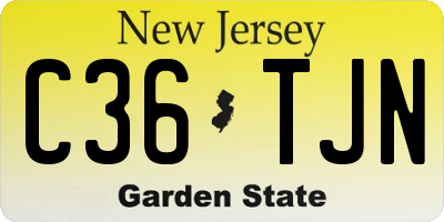 NJ license plate C36TJN