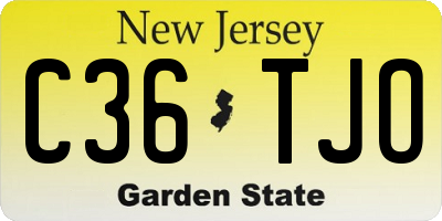 NJ license plate C36TJO