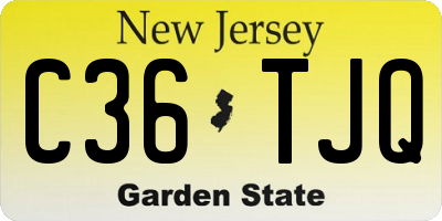 NJ license plate C36TJQ