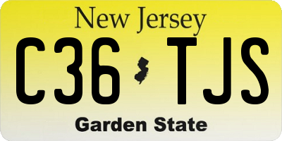 NJ license plate C36TJS