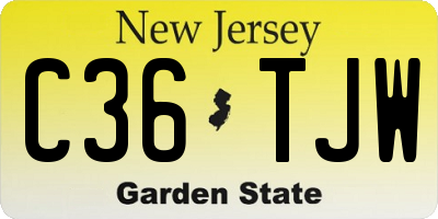 NJ license plate C36TJW