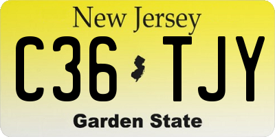 NJ license plate C36TJY
