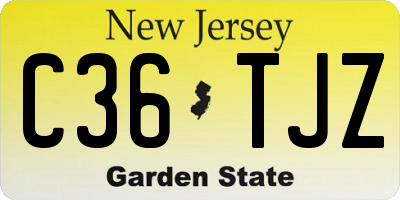 NJ license plate C36TJZ