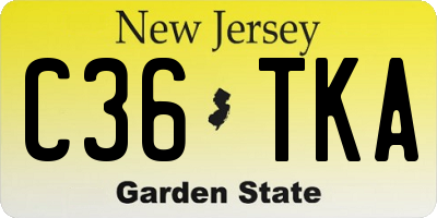 NJ license plate C36TKA