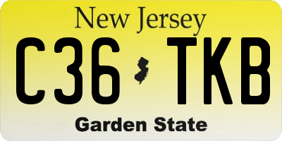 NJ license plate C36TKB