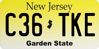 NJ license plate C36TKE