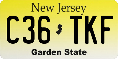 NJ license plate C36TKF
