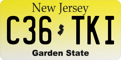 NJ license plate C36TKI
