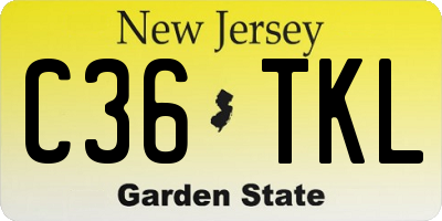 NJ license plate C36TKL