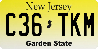 NJ license plate C36TKM