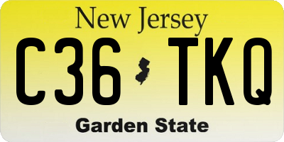NJ license plate C36TKQ