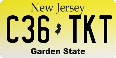NJ license plate C36TKT