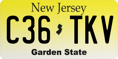 NJ license plate C36TKV