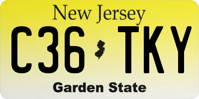 NJ license plate C36TKY