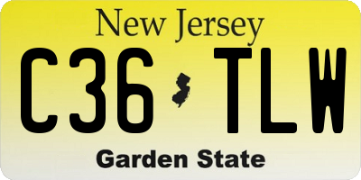 NJ license plate C36TLW