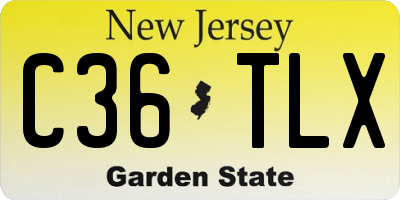 NJ license plate C36TLX