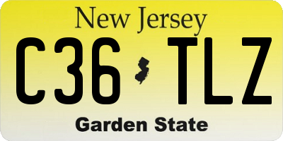 NJ license plate C36TLZ