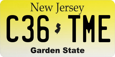 NJ license plate C36TME