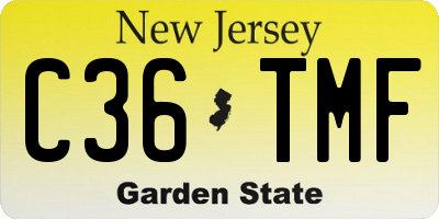 NJ license plate C36TMF