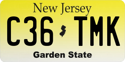 NJ license plate C36TMK