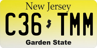 NJ license plate C36TMM