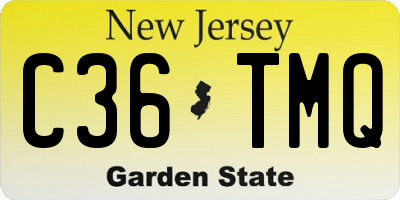 NJ license plate C36TMQ