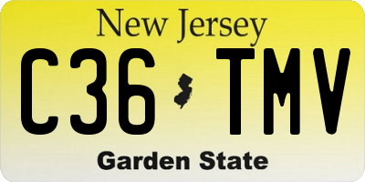 NJ license plate C36TMV